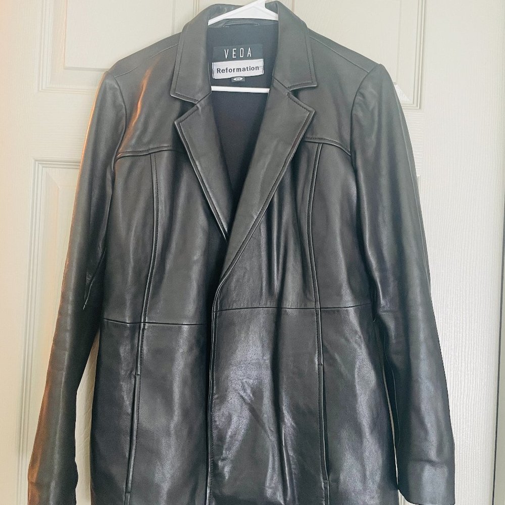 Reformation Veda Park Leather Blazer